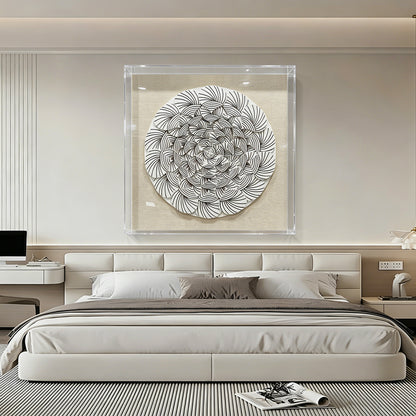 Abstract Gradient Wood Peg Mosaic Art - Textured 3D Shadow Box