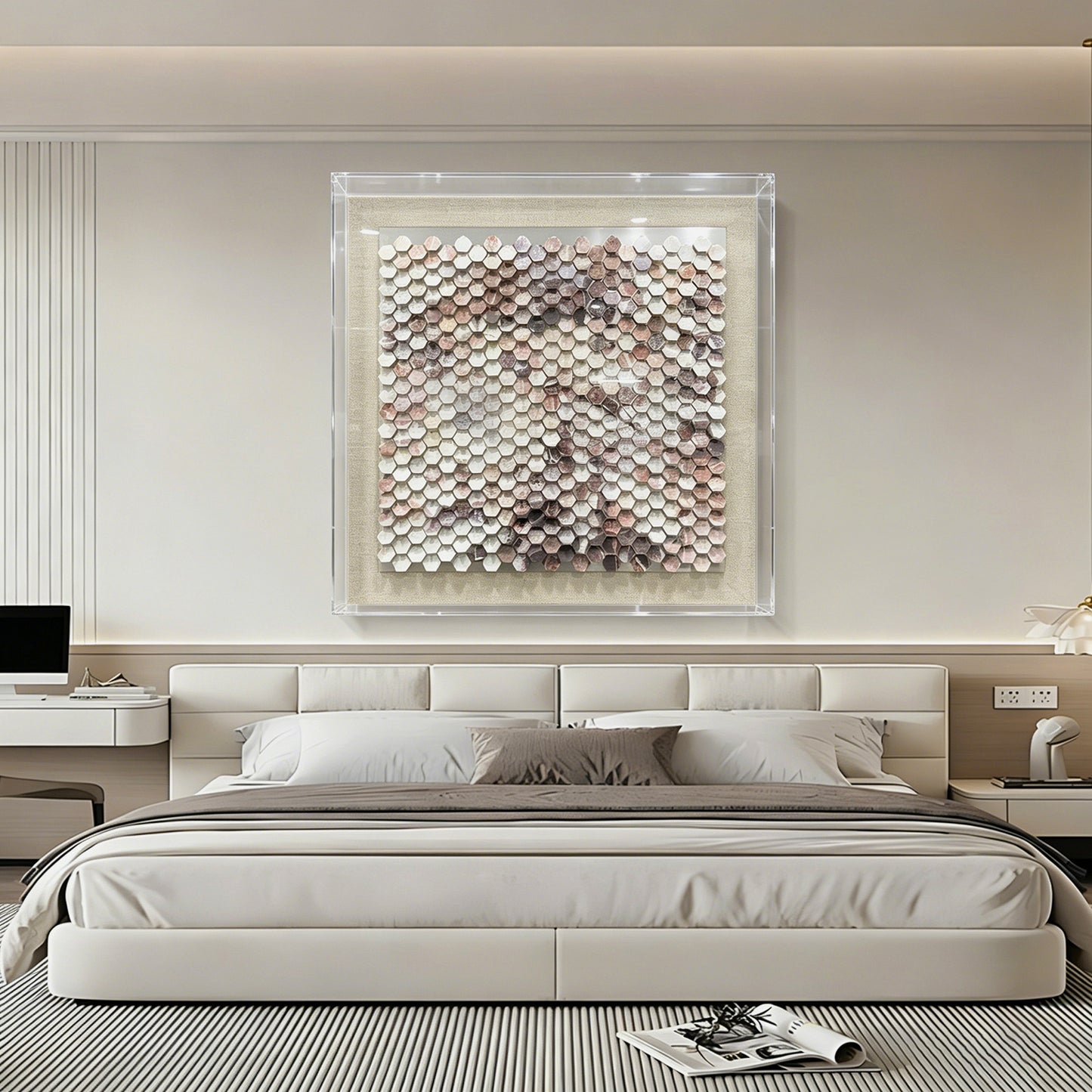 Modern Geometric Metal Mosaic Wall Art - Abstract Luxury Sculpture