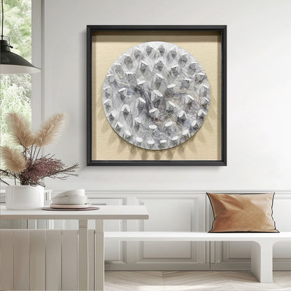 Minimalist Terracotta Wood Block Grid Art - Modern Geometric Panel