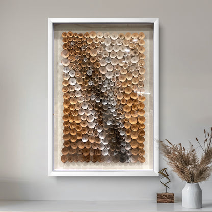 Handmade Wood Blossom Wall Sculpture - 3D Spiral Vortex Art