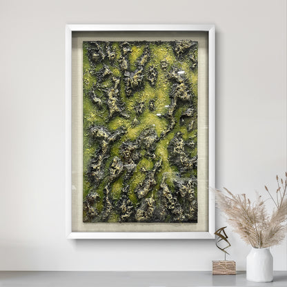 Abstract Fluid Double-Layer Relief Art - Earth Tone Desert Wavy