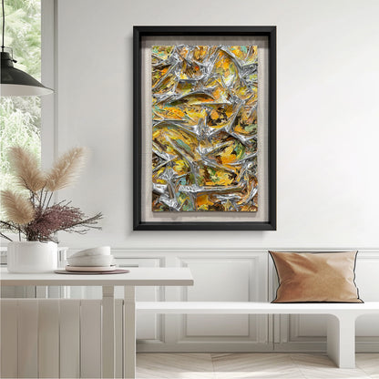 Kinetic Gradient Wood Tile Art - Glossy 3D Fluid Sculpture
