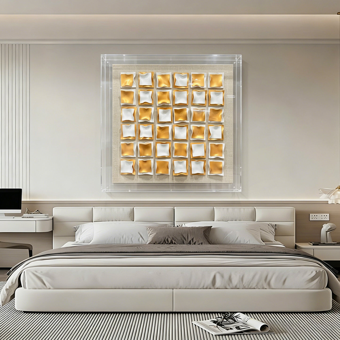 Kinetic Acrylic Strip Wall Art - Modern 3D Holographic Decor