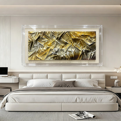 Luxury Abstract Wood Matrix Art - Framed Glossy 3D Wall Panel