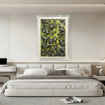 Abstract Fluid Double-Layer Relief Art - Earth Tone Desert Wavy