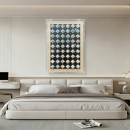 Abstract Iridescent Metal Patchwork Wall Art - Modern Relief