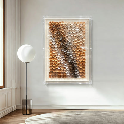Handmade Wood Blossom Wall Sculpture - 3D Spiral Vortex Art