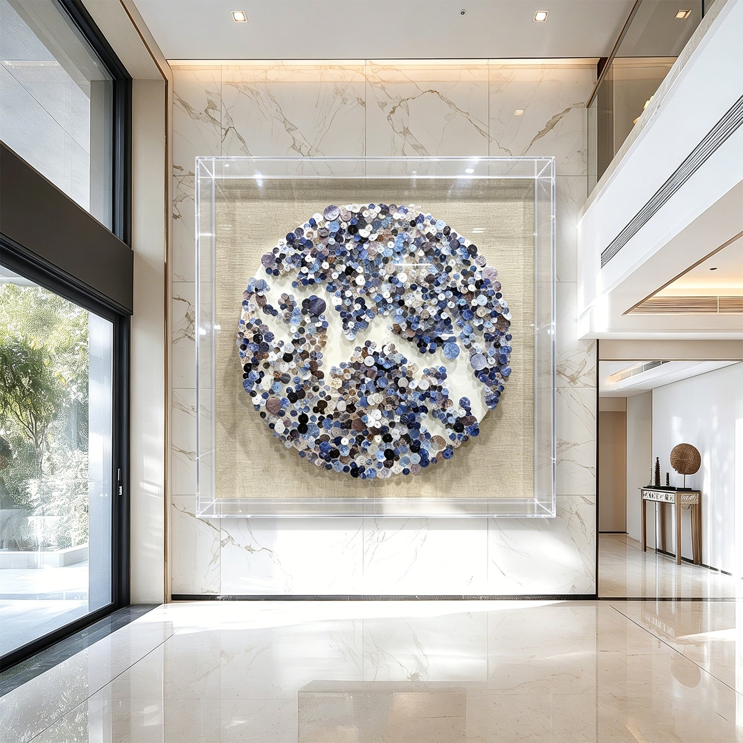 Modern Dimensional Nail Sequin Wall Sculpture