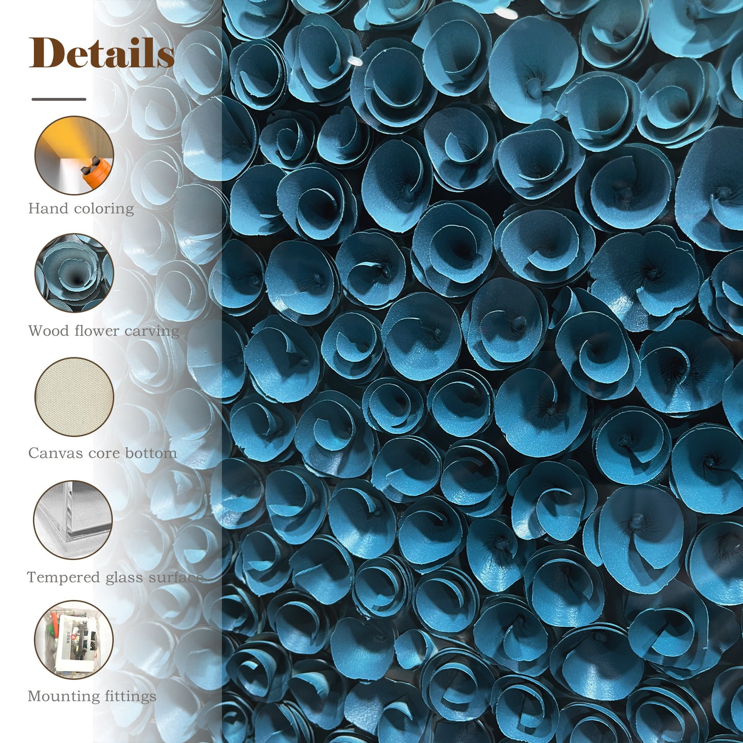 Handmade Wood Paper Flower Wall Art - Luxury Decor