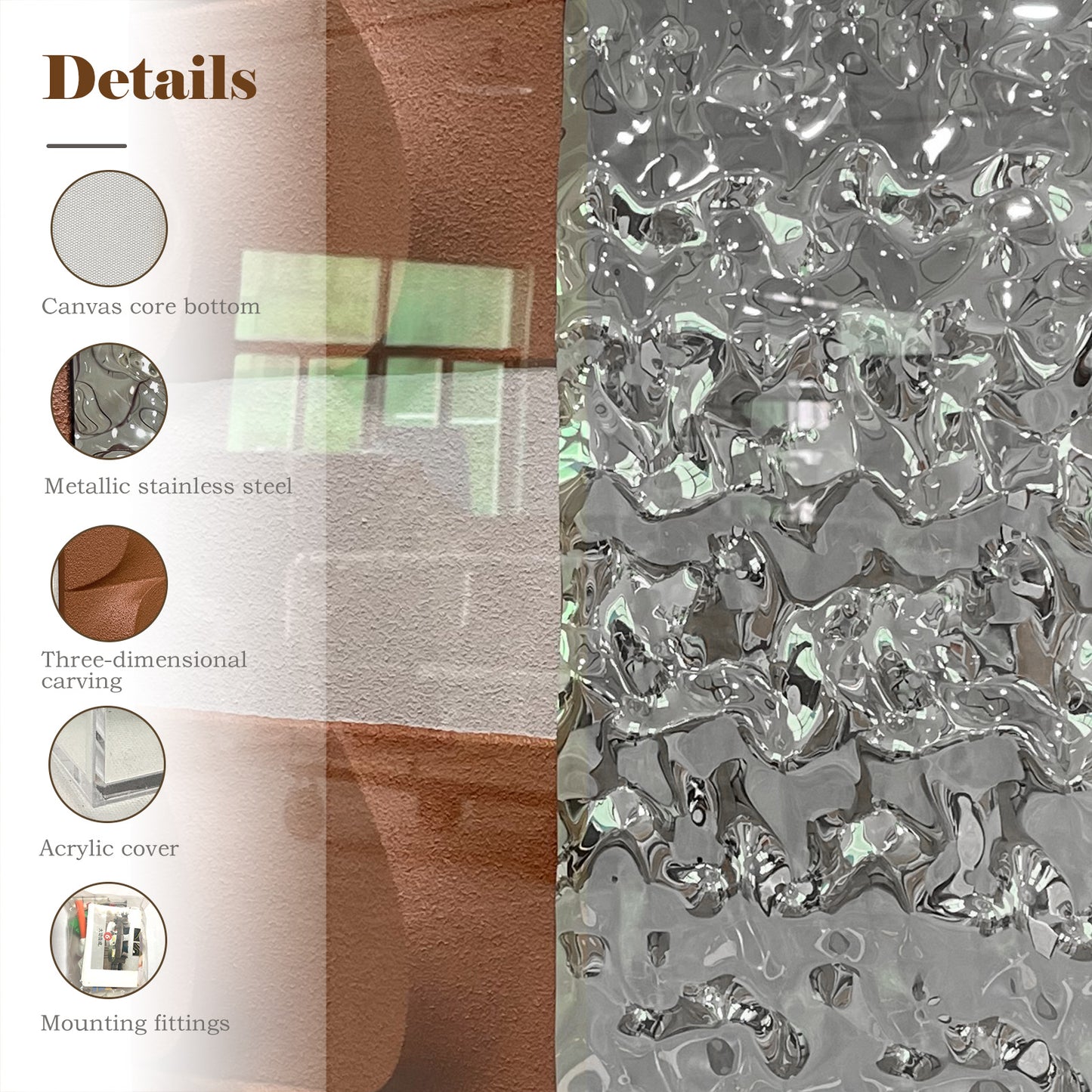 Modern 3D Abstract Wall Relief - Wood & Metal Fusion Statement Piece