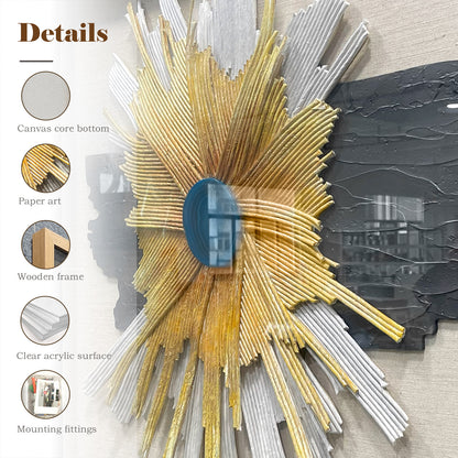 3D Mixed Media Textured Wall Sculpture - Handmade Dimensional Art