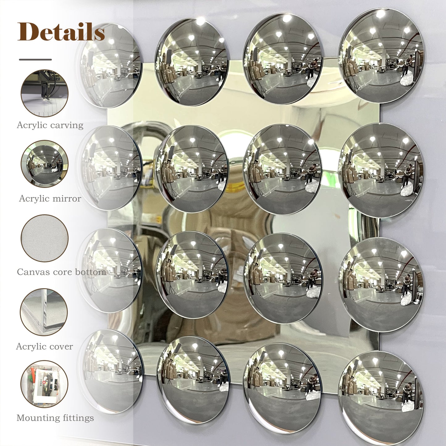 Modern Mirrored Acrylic Wall Art - 3D Convex Mirror Decor