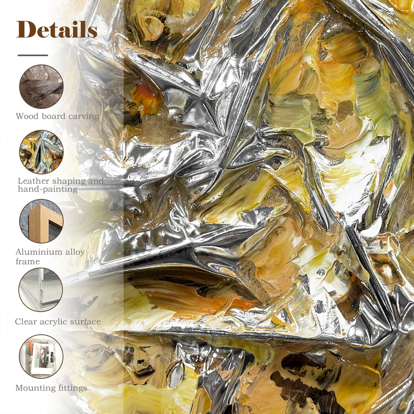 Kinetic Gradient Wood Tile Art - Glossy 3D Fluid Sculpture