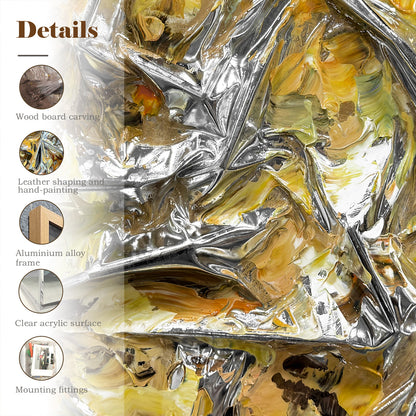 Kinetic Gradient Wood Tile Art - Glossy 3D Fluid Sculpture