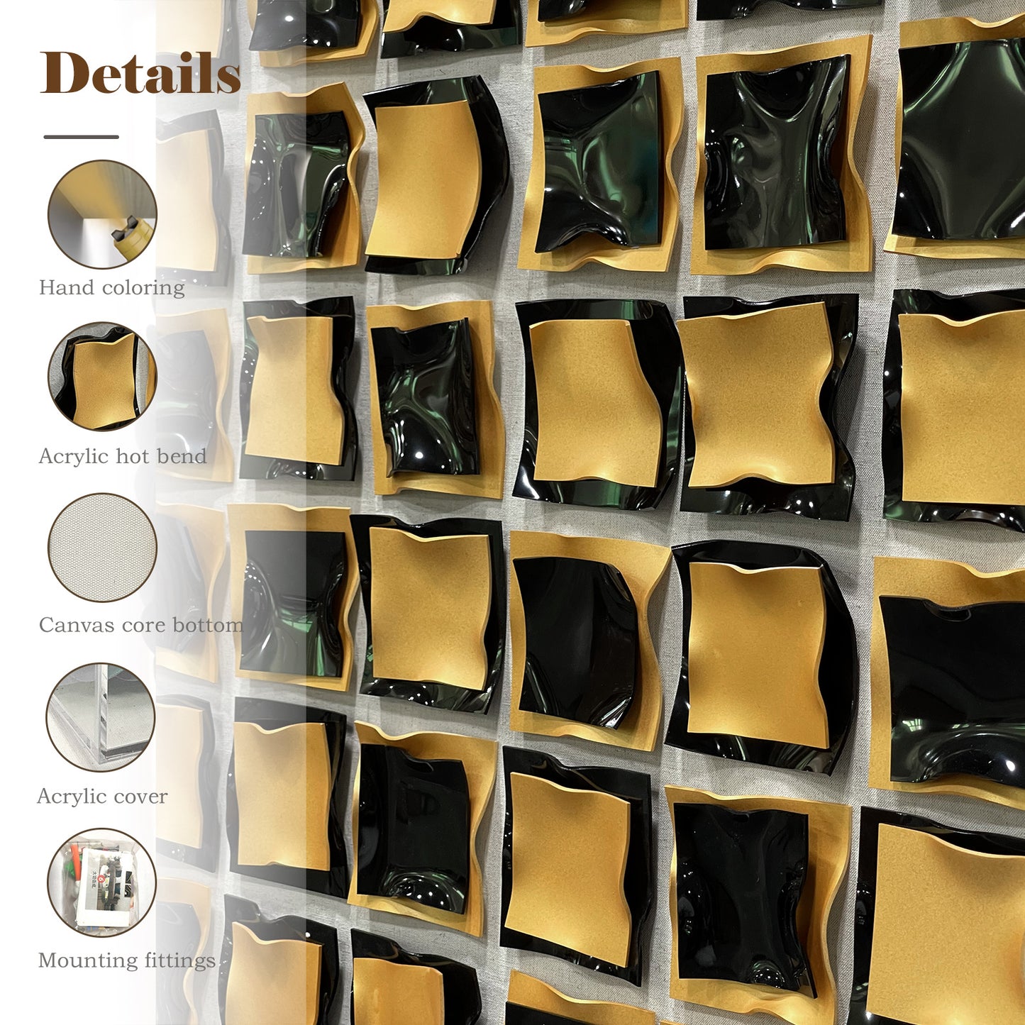 Luxury Acrylic Slat Wall Installation - Multi-Color Gallery Art