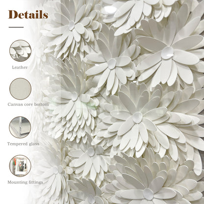Abstract Layered 3D Floral Textured Framed Wall Decor