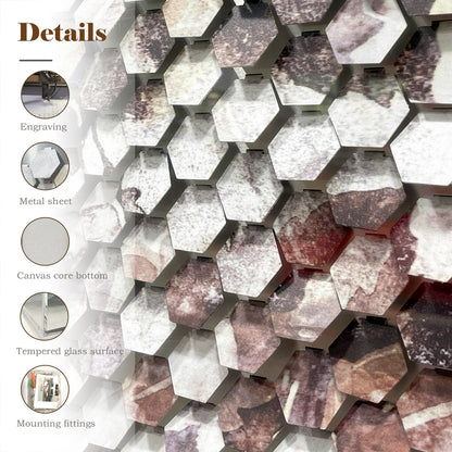 Modern Geometric Metal Mosaic Wall Art - Abstract Luxury Sculpture