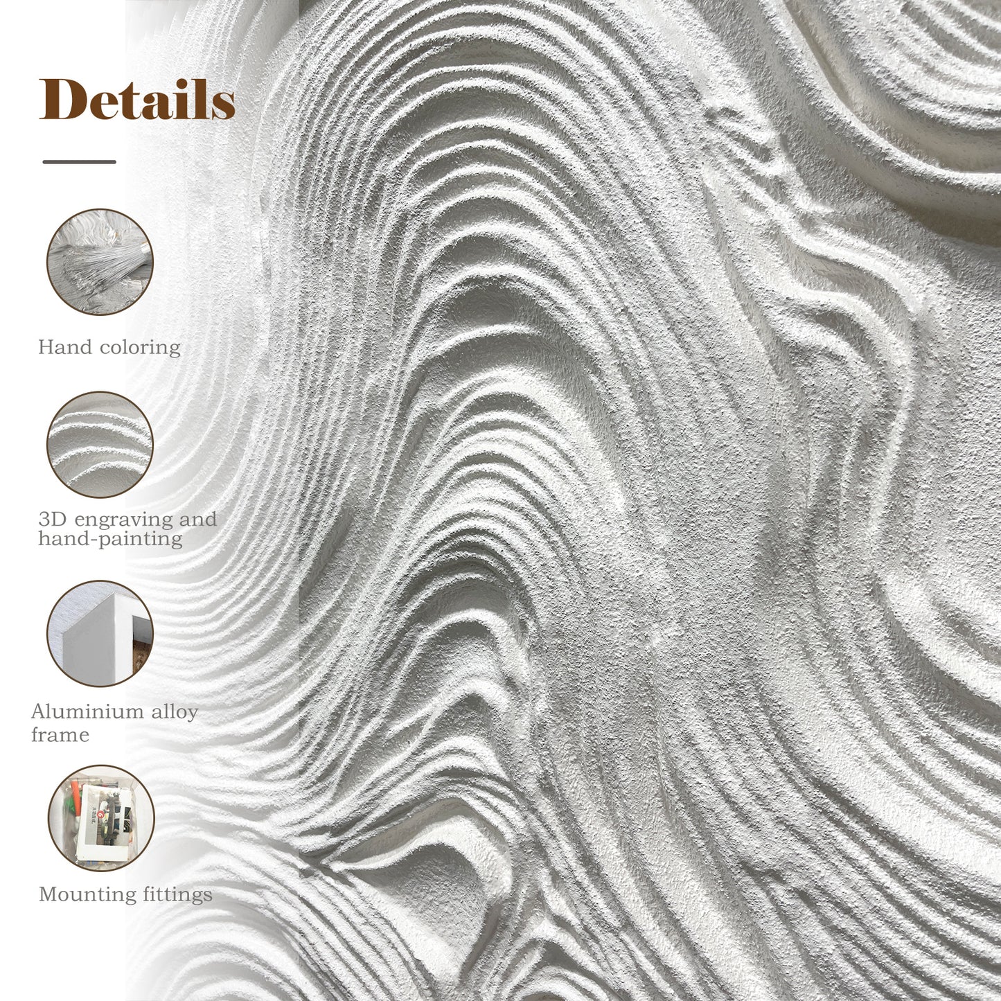 Minimalist Topographic Wood Carving Contour Panel