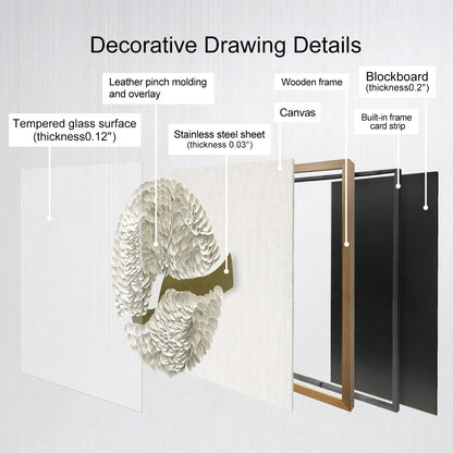 Luxury Corporate Wall Sculpture – Leather & Brushed Gold Metal Relief