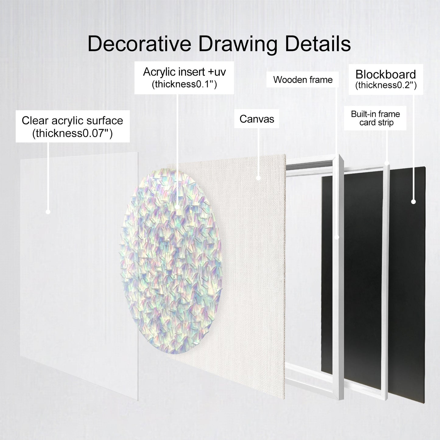 Iridescent Acrylic Shard Wall Art - 3D Holographic Sculpture