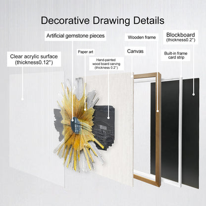 3D Mixed Media Textured Wall Sculpture - Handmade Dimensional Art