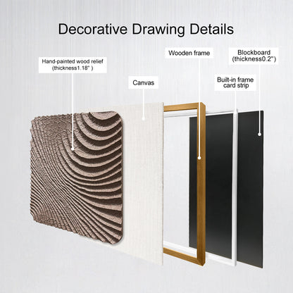Abstract 3D Relief Wall Art - Hand-Textured Clay Wave Sculpture