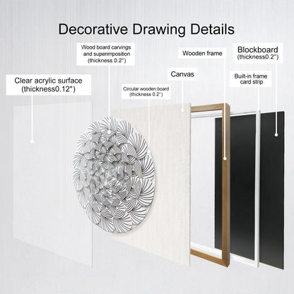 Abstract Gradient Wood Peg Mosaic Art - Textured 3D Shadow Box