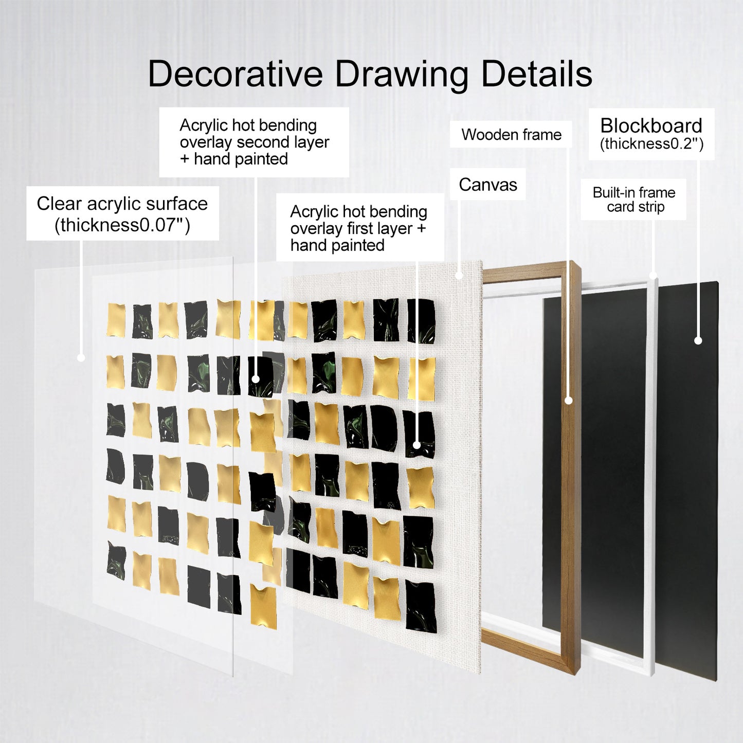 Luxury Acrylic Slat Wall Installation - Multi-Color Gallery Art