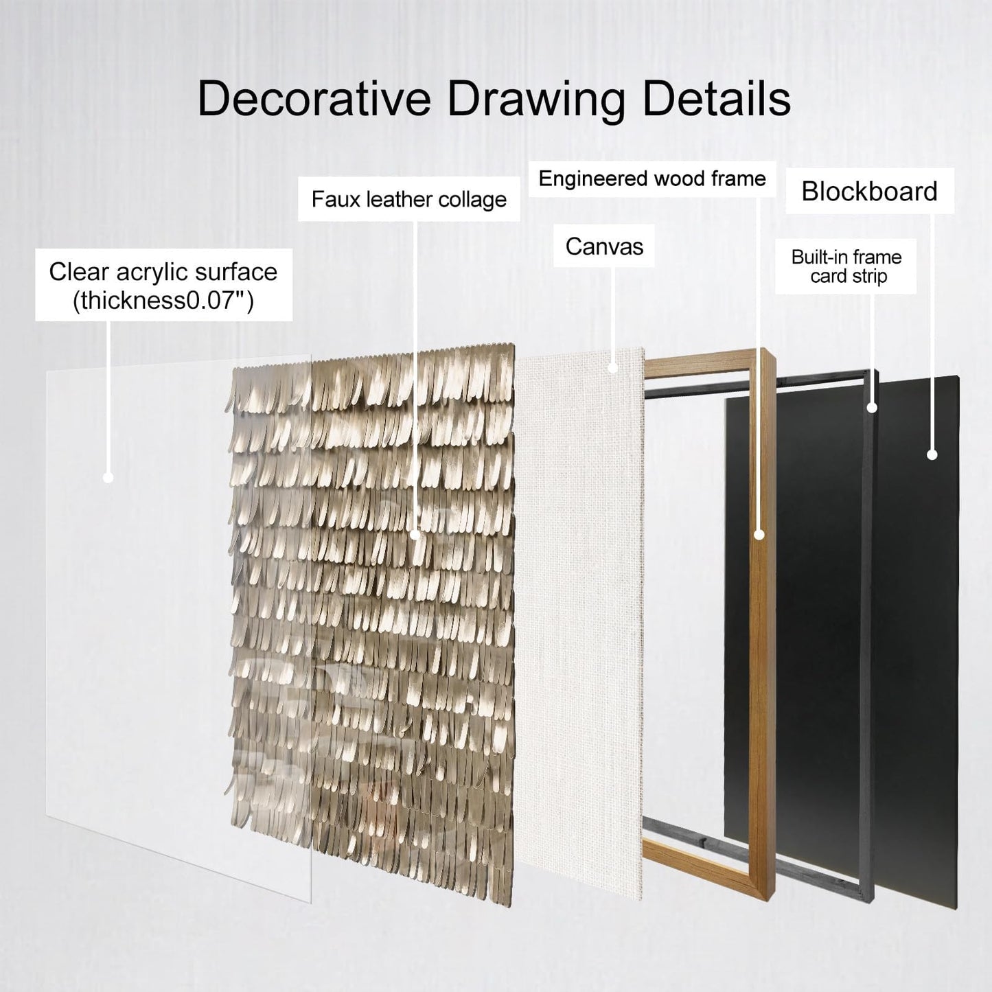 Handmade Gold Leather Wall Art - Textured Sculpture