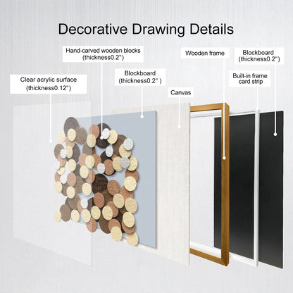 Abstract Overlapping Wood Disc Wall Art - Earthy Round Sculpture