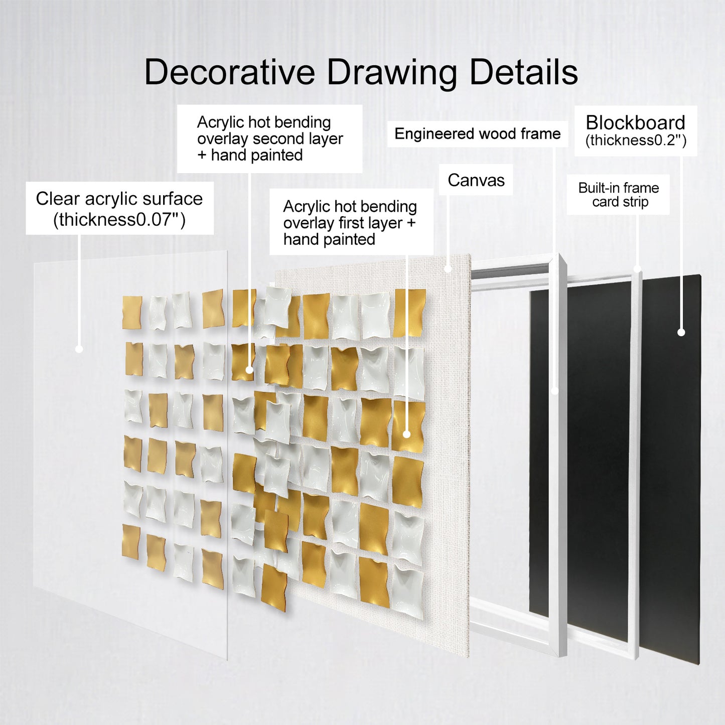 Kinetic Acrylic Strip Wall Art - Modern 3D Holographic Decor