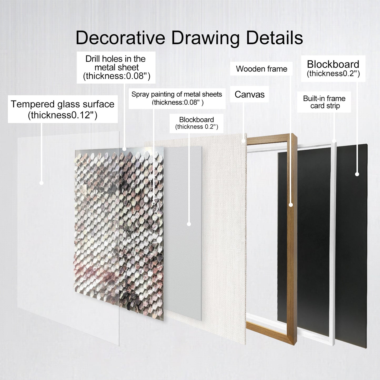 Modern Geometric Metal Mosaic Wall Art - Abstract Luxury Sculpture