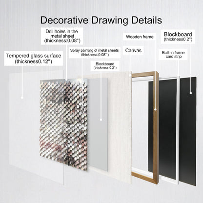 Modern Geometric Metal Mosaic Wall Art - Abstract Luxury Sculpture