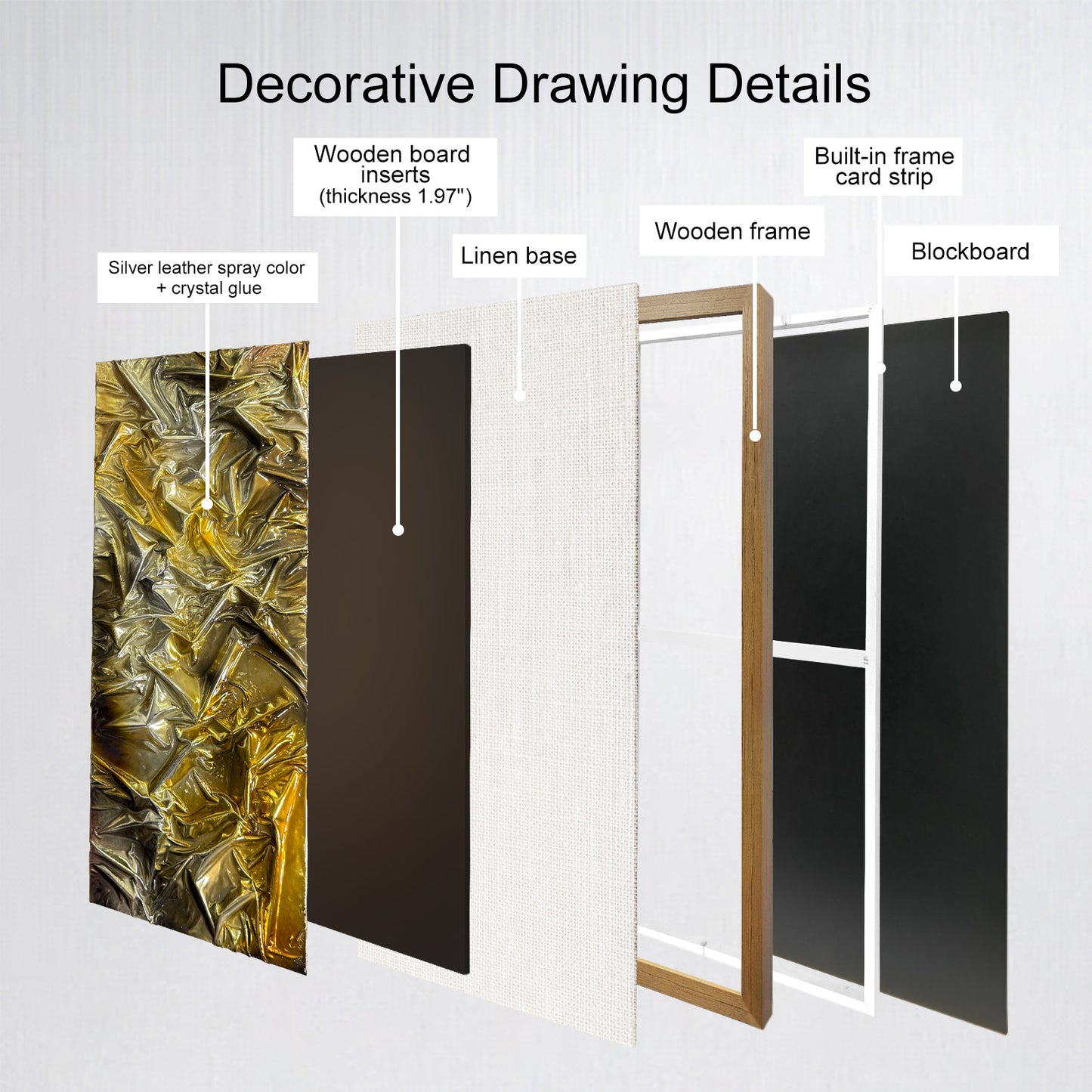 Luxury Abstract Wood Matrix Art - Framed Glossy 3D Wall Panel