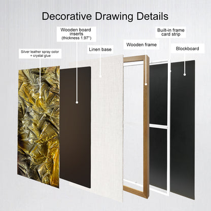 Luxury Abstract Wood Matrix Art - Framed Glossy 3D Wall Panel