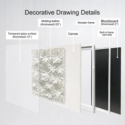 Abstract Layered 3D Floral Textured Framed Wall Decor