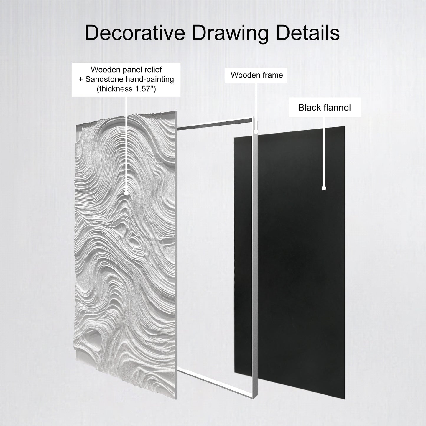 Minimalist Topographic Wood Carving Contour Panel