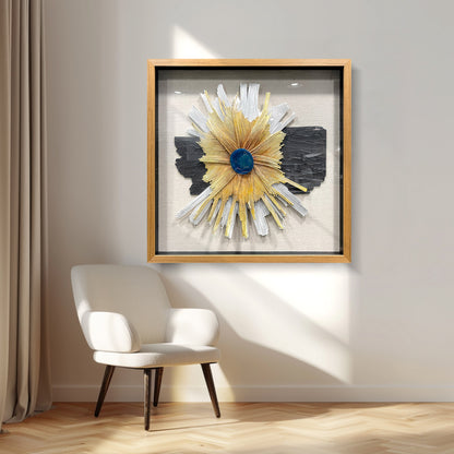 3D Mixed Media Textured Wall Sculpture - Handmade Dimensional Art