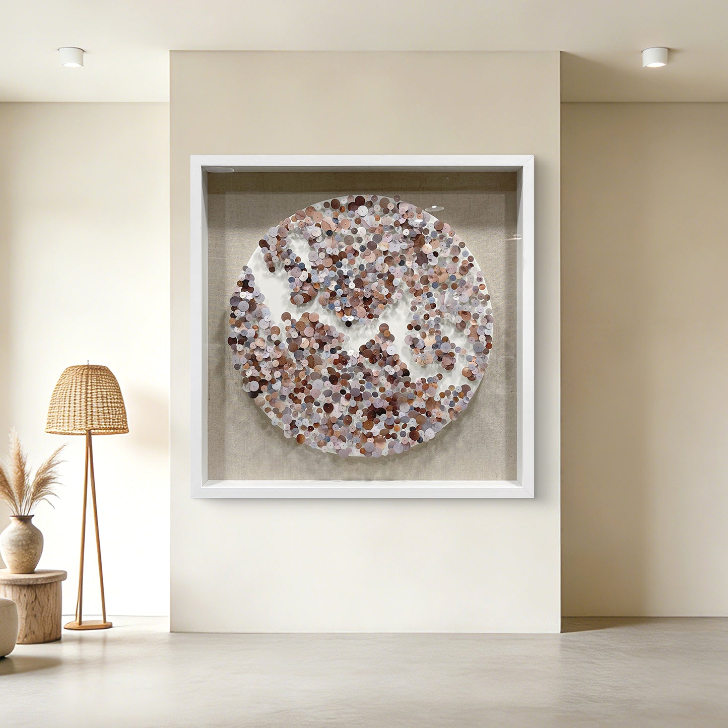 Modern Dimensional Nail Sequin Wall Sculpture