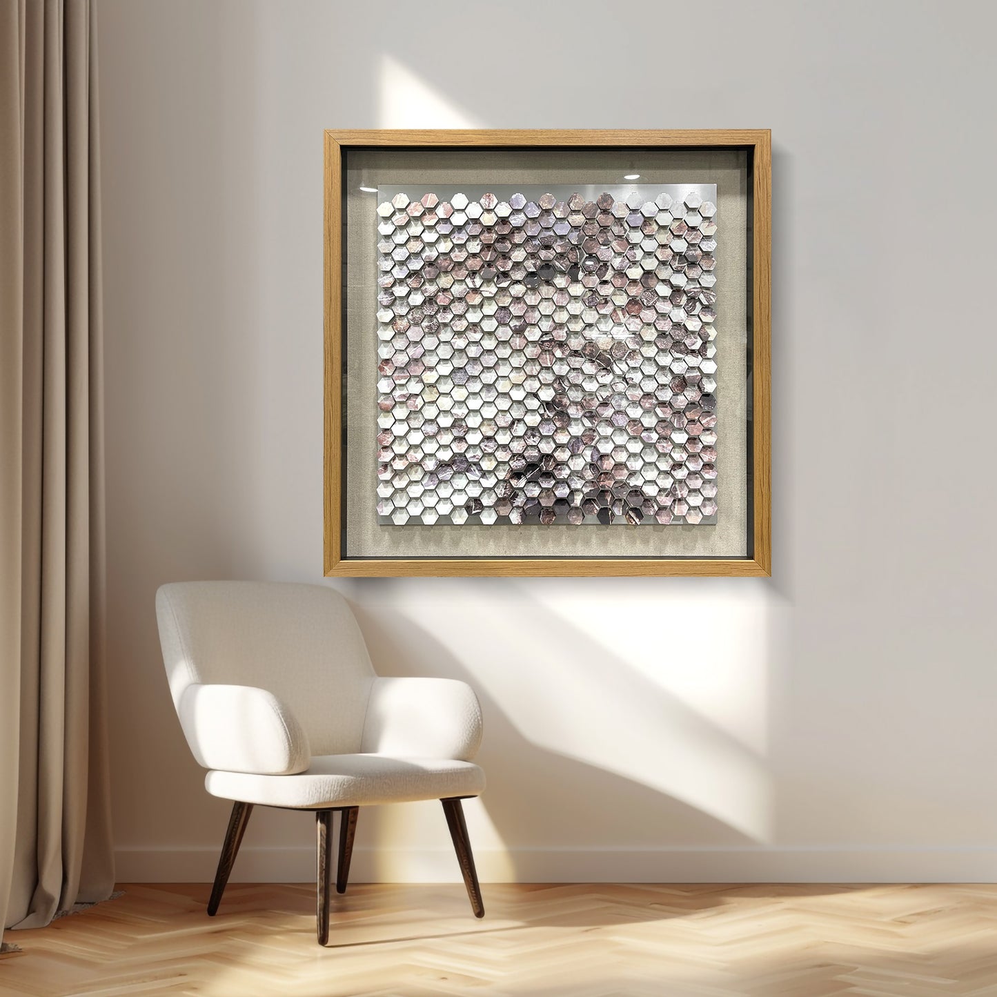 Modern Geometric Metal Mosaic Wall Art - Abstract Luxury Sculpture