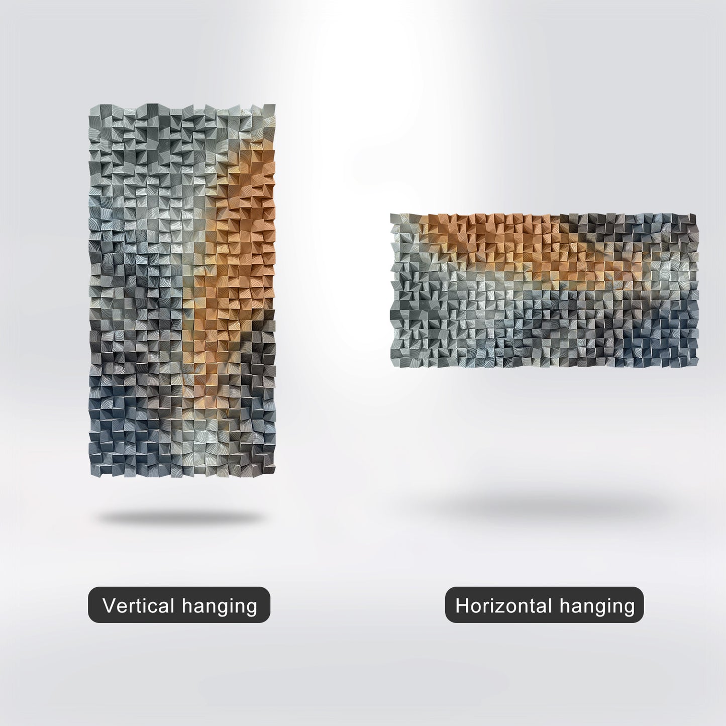 Large wooden block wall art integrates into interior spaces, exuding a leisurely and romantic atmosphere, infusing poetic charm into the room.