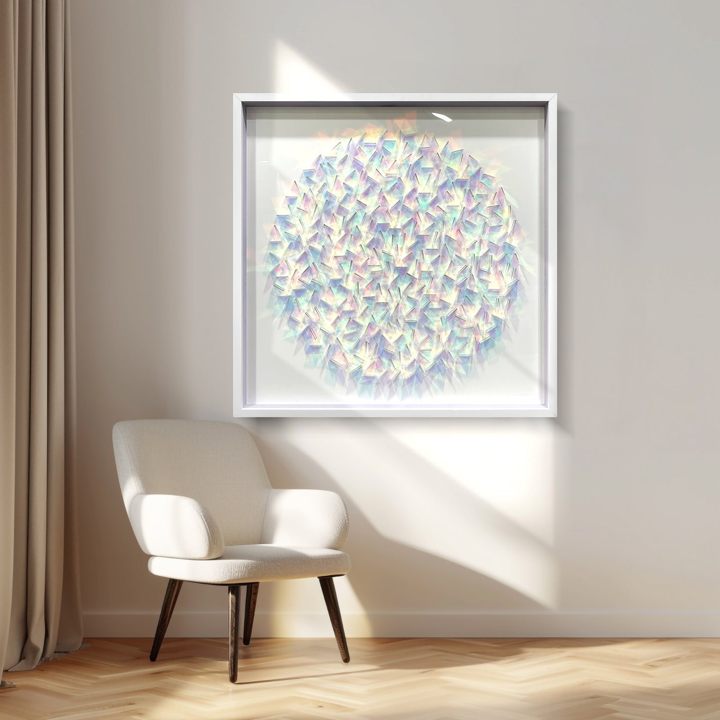 Iridescent Acrylic Shard Wall Art - 3D Holographic Sculpture