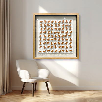Hand-Painted Carved Wood Wall Art - Modern 3D Relief Panel