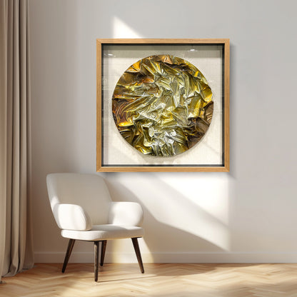Geometric Resin Wood Block Art - Luxury Shiny Leather Wall Panel