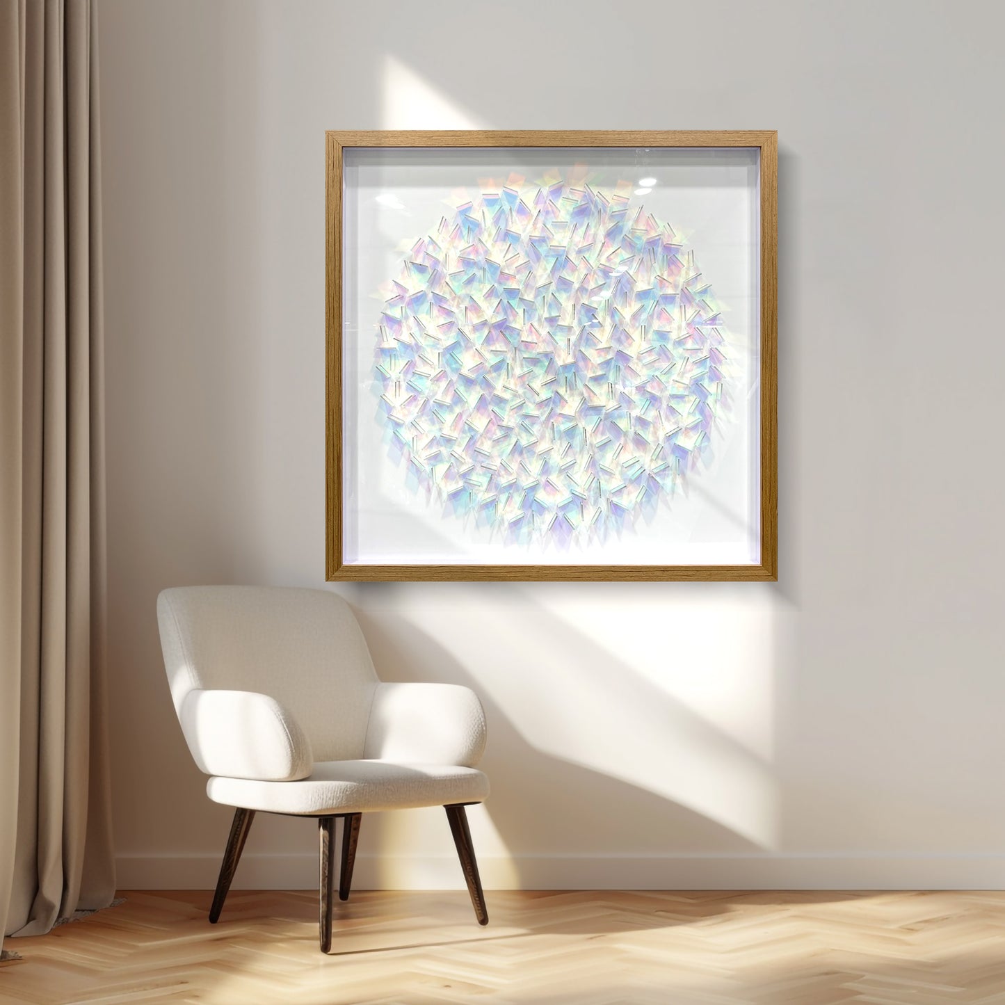 Iridescent Acrylic Shard Wall Art - 3D Holographic Sculpture