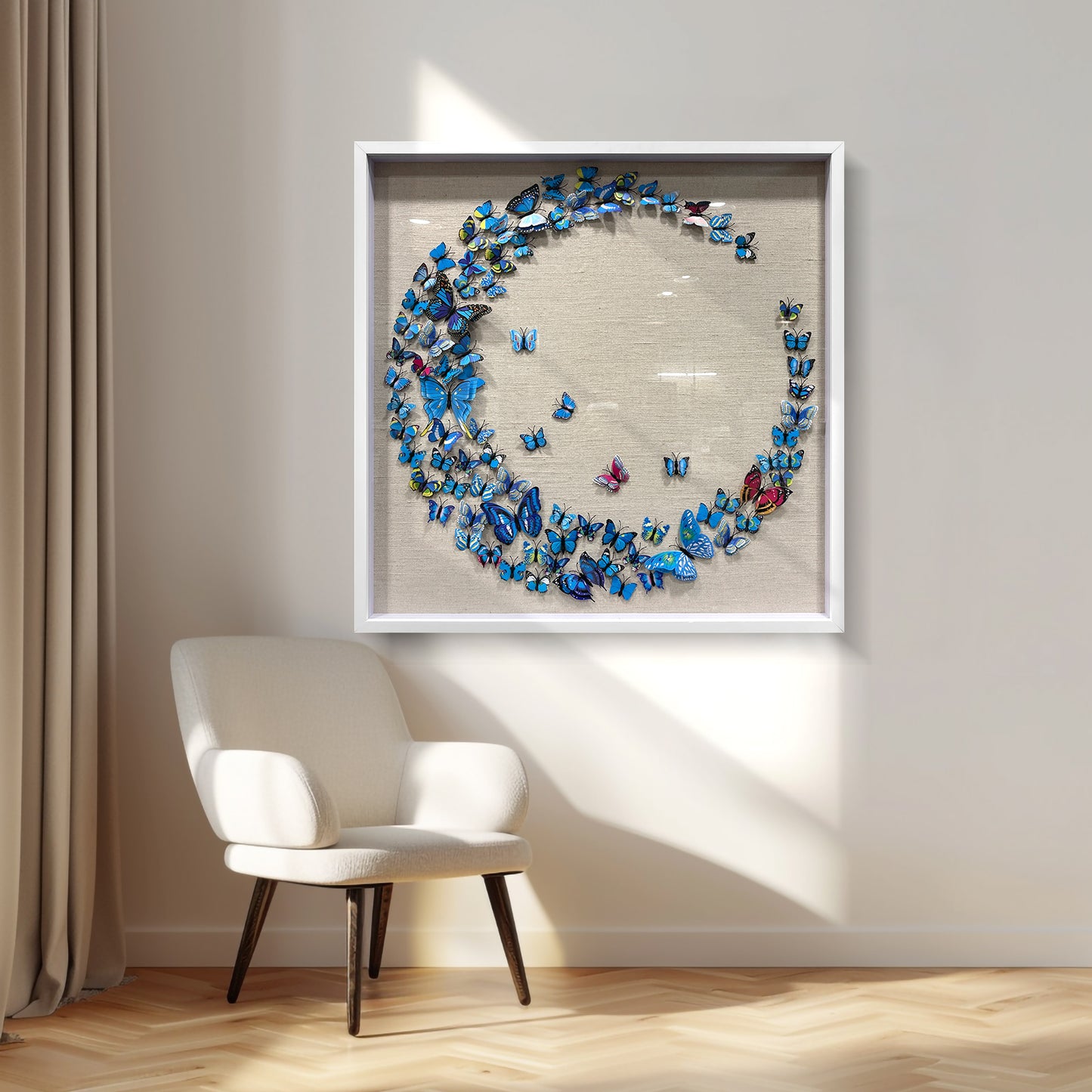 Deep Indigo Coiled Paper Concentric Wall Feature