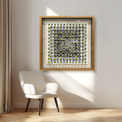 Abstract Carved & Painted Wall Sculpture - 3D Textured Art