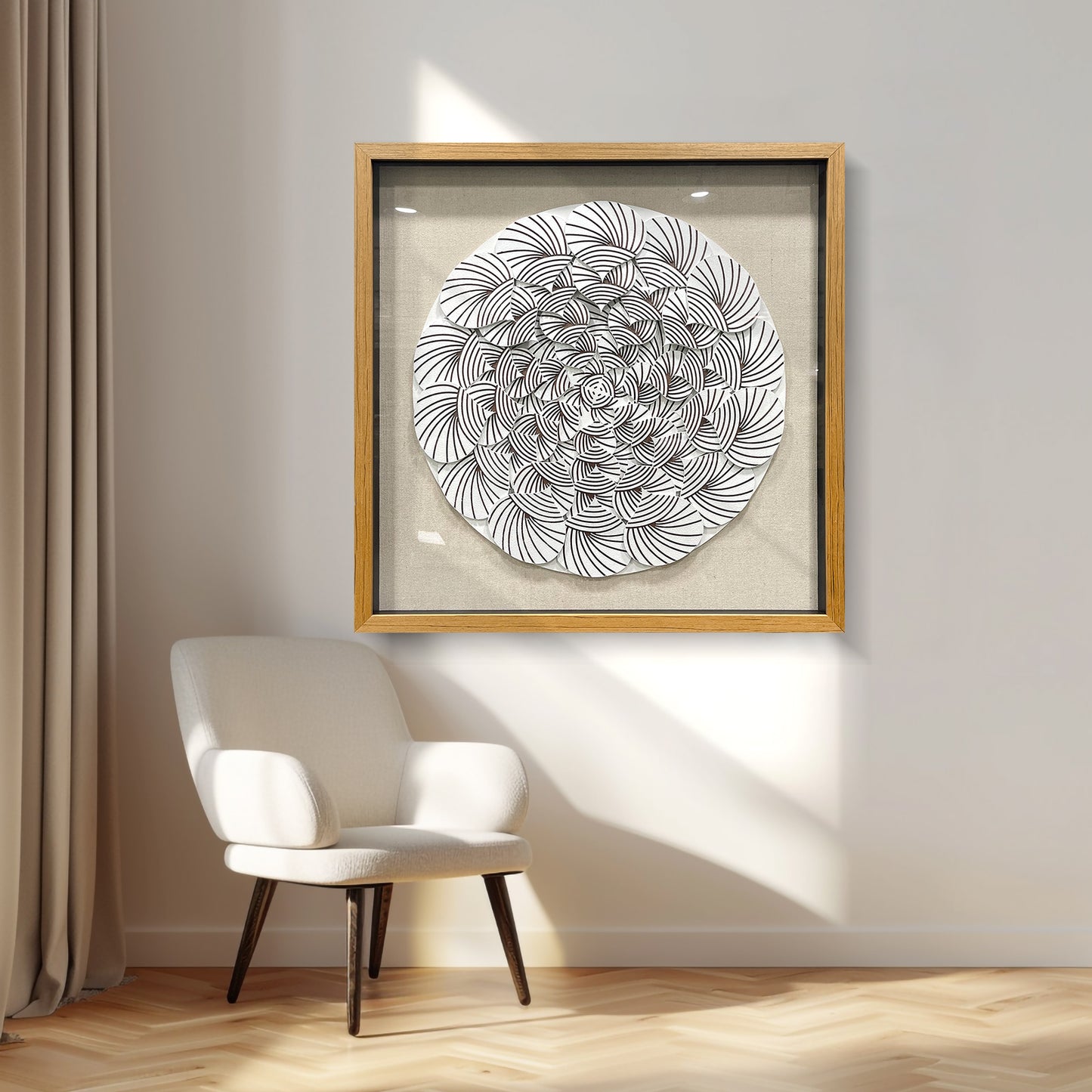 Abstract Gradient Wood Peg Mosaic Art - Textured 3D Shadow Box