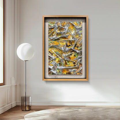 Kinetic Gradient Wood Tile Art - Glossy 3D Fluid Sculpture