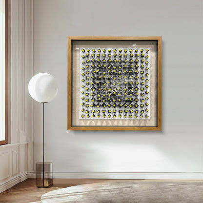 Abstract Carved & Painted Wall Sculpture - 3D Textured Art